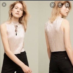 Anthropologie Gold brushed top